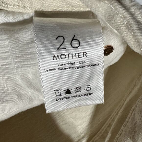 Mother Superior Jeans The Flirt Chew Unnatural Acts Cream Distressed Size 26 - Picture 5 of 12